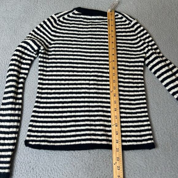 Madewell Sweater Women XXS Black White Striped Wool Alpaca Long Sleeve Pullover - Picture 5 of 9